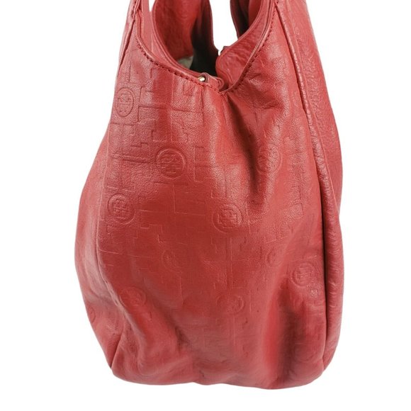 Tory Burch Dafina Red Hobo Bag Tote Handbag and Dustbag - Picture 3 of 11